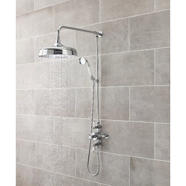 Nuie Exposed Shower Valves Nuie Edwardian Triple Handle 2 Outlet Exposed Shower Valve - Chrome