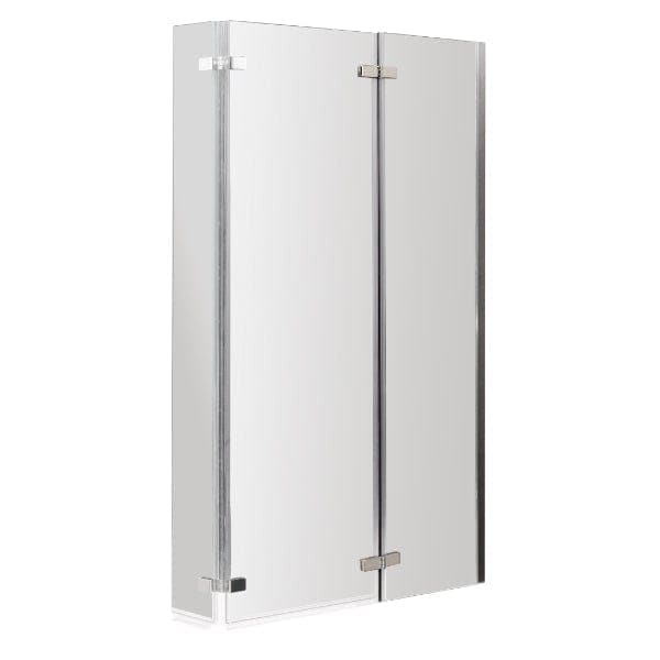 Nuie Bath Screens,Nuie,Bath Accessories Nuie Ella Hinged Shower Bath Screen With End Panel - 1400mm x 810mm - Satin Chrome