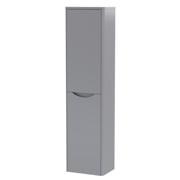 Nuie Tall Storage Units,Modern Storage Units Satin Grey Nuie Lunar 2 Door Wall Hung Tall Storage Unit 356mm Wide