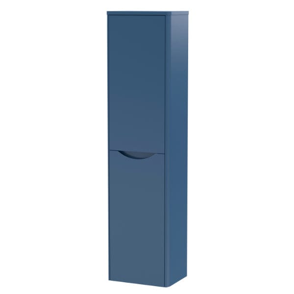 Nuie Tall Storage Units,Modern Storage Units Satin Blue Nuie Lunar 2 Door Wall Hung Tall Storage Unit 356mm Wide