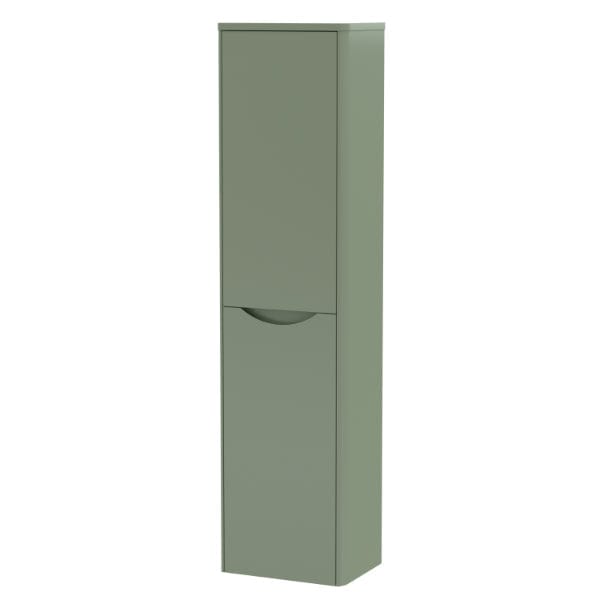 Nuie Tall Storage Units,Modern Storage Units Satin Green Nuie Lunar 2 Door Wall Hung Tall Storage Unit 356mm Wide