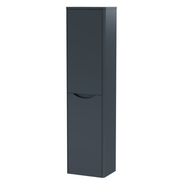 Nuie Tall Storage Units,Modern Storage Units Satin Anthracite Nuie Lunar 2 Door Wall Hung Tall Storage Unit 356mm Wide