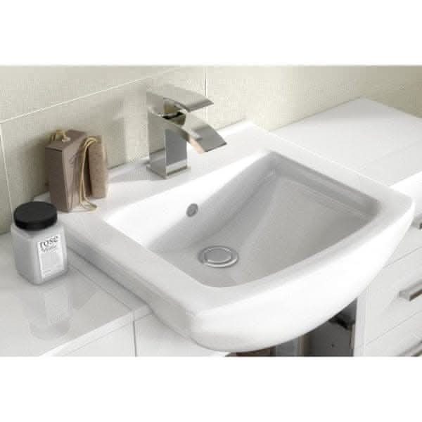 Nuie Floor Standing Vanity Units,Modern Vanity Units,Basins With Floor Standing Vanity Units,Nuie Nuie Mayford 1 Door Floorstanding Vanity Unit With Square Basin - Gloss White