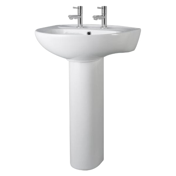 Nuie Full Pedestal Basins,Modern Basins Two Nuie Melbourne 550mm Basin With Full Pedestal - White