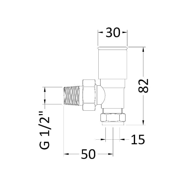 Nuie Manual Radiator Valves Nuie Minimalist Angled Radiator Valves Pair - 82mm High- Chrome
