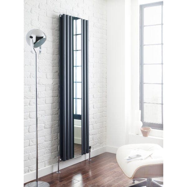 Nuie Vertical Designer Radiators,Modern Designer Radiators Nuie Revive Double Panel Vertical Designer Mirrored Radiator - 1800mm x 499mm