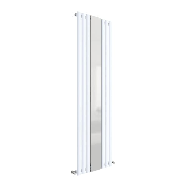 Nuie Vertical Designer Radiators,Modern Designer Radiators High Gloss White Nuie Revive Single Panel Vertical Designer Mirrored Radiator - 1800mm x 499mm