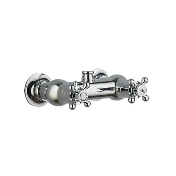 Nuie Bar Shower Valves Nuie Thermostatic Bar Shower Valve Kit And Fixed Head - Chrome/White