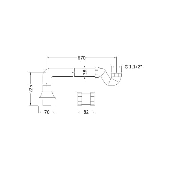 Nuie Traditional Shallow Seal Trap - Chrome - Bathroom4Less