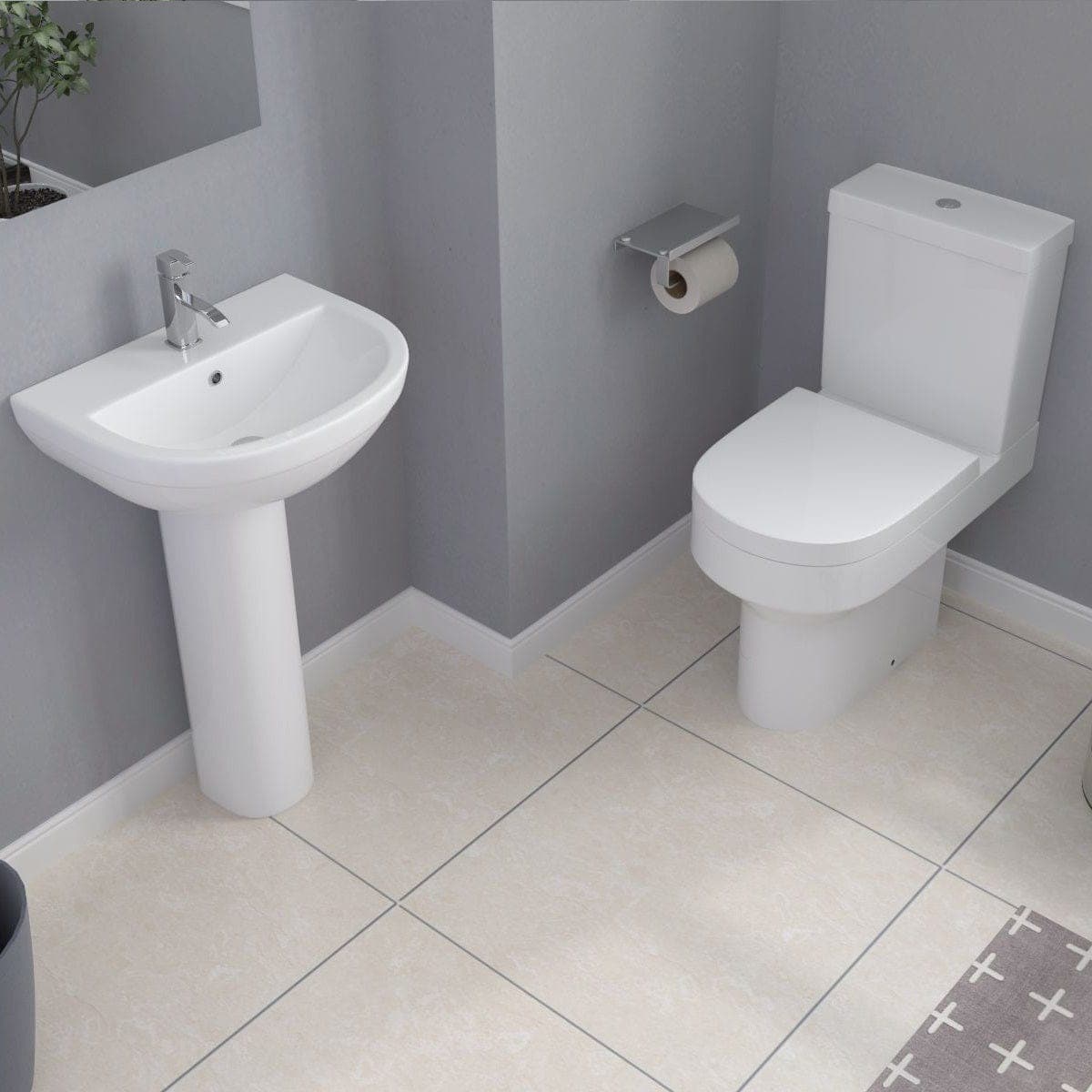 iBathUK Toilets > Close Coupled Toilets Rimini Ceramic Close Coupled Toilet - White