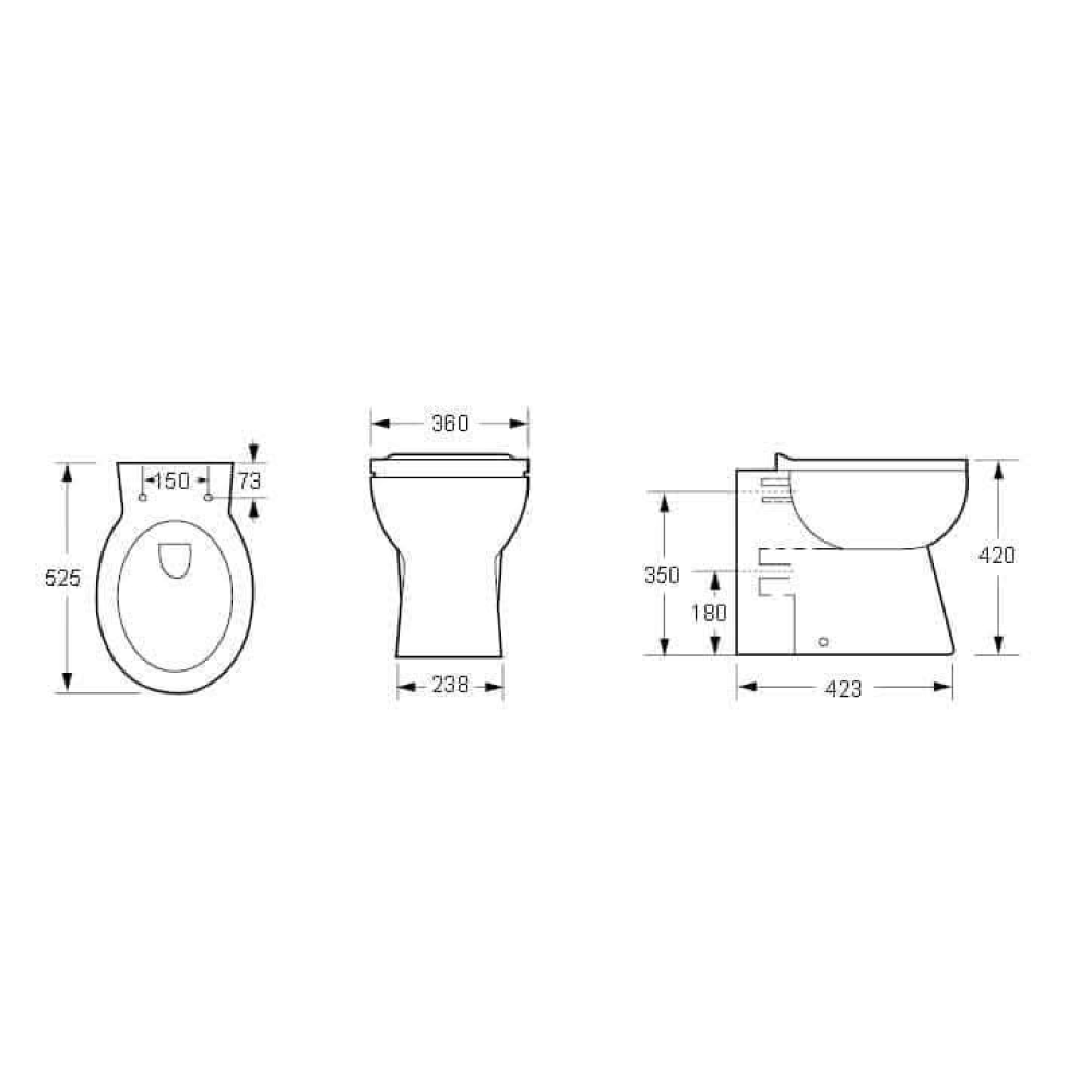 Basics Back To Wall Toilet With Soft Close Seat - Gloss White