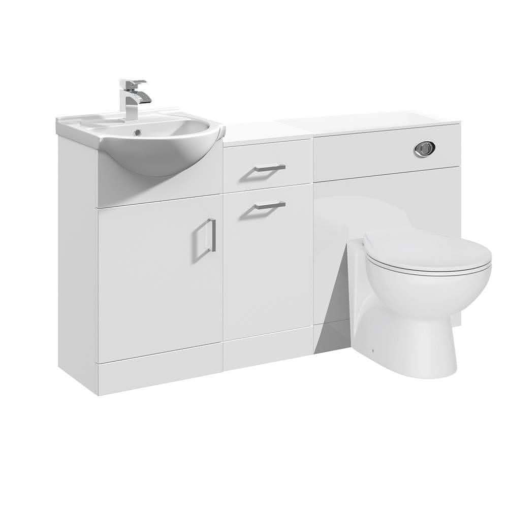 VeeBath Toilet Vanity Basin Cabinet WC Laundry Unit Bathroom Storage Furniture 1300mm