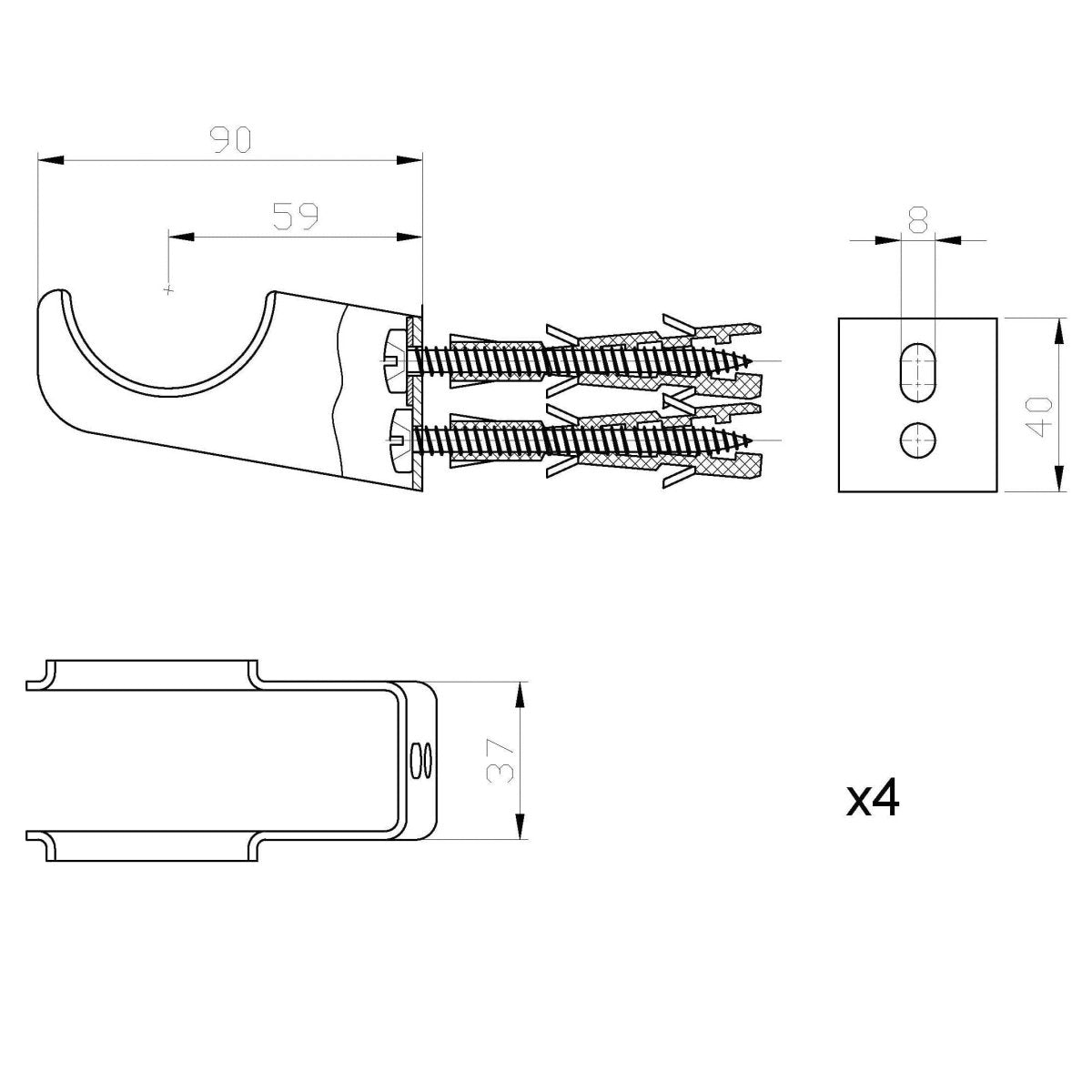 Bathroom4less Heating,Heating Accessories,Other Heating Accessories Wall Bracket for Radiator